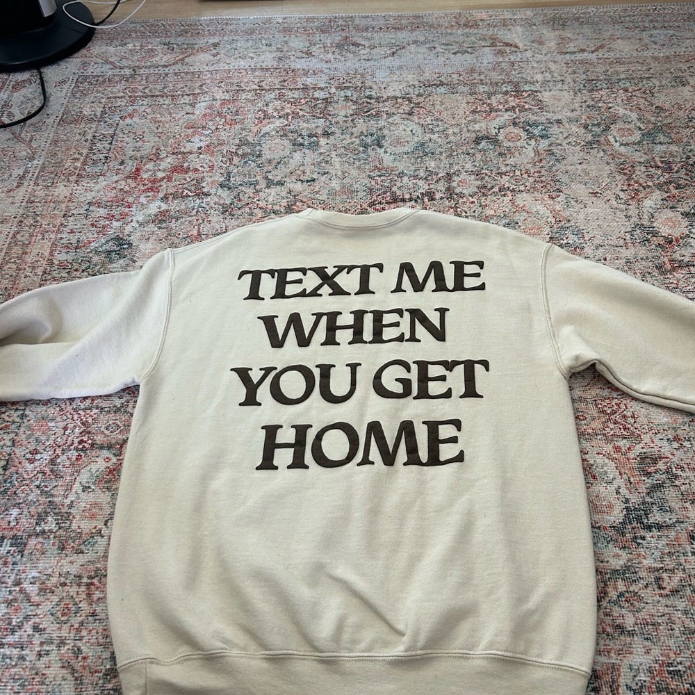 LONELY GHOST Cream Crewneck with Brown Logo